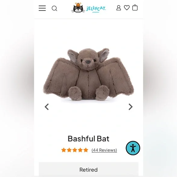 Jellycat Retired/Rare Bashful Bat Halloween Plush - Picture 10 of 10